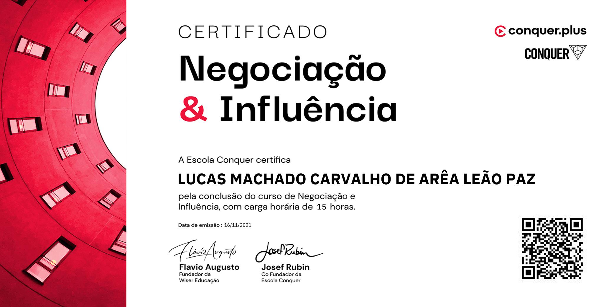 Certificado de Negociação e Influência